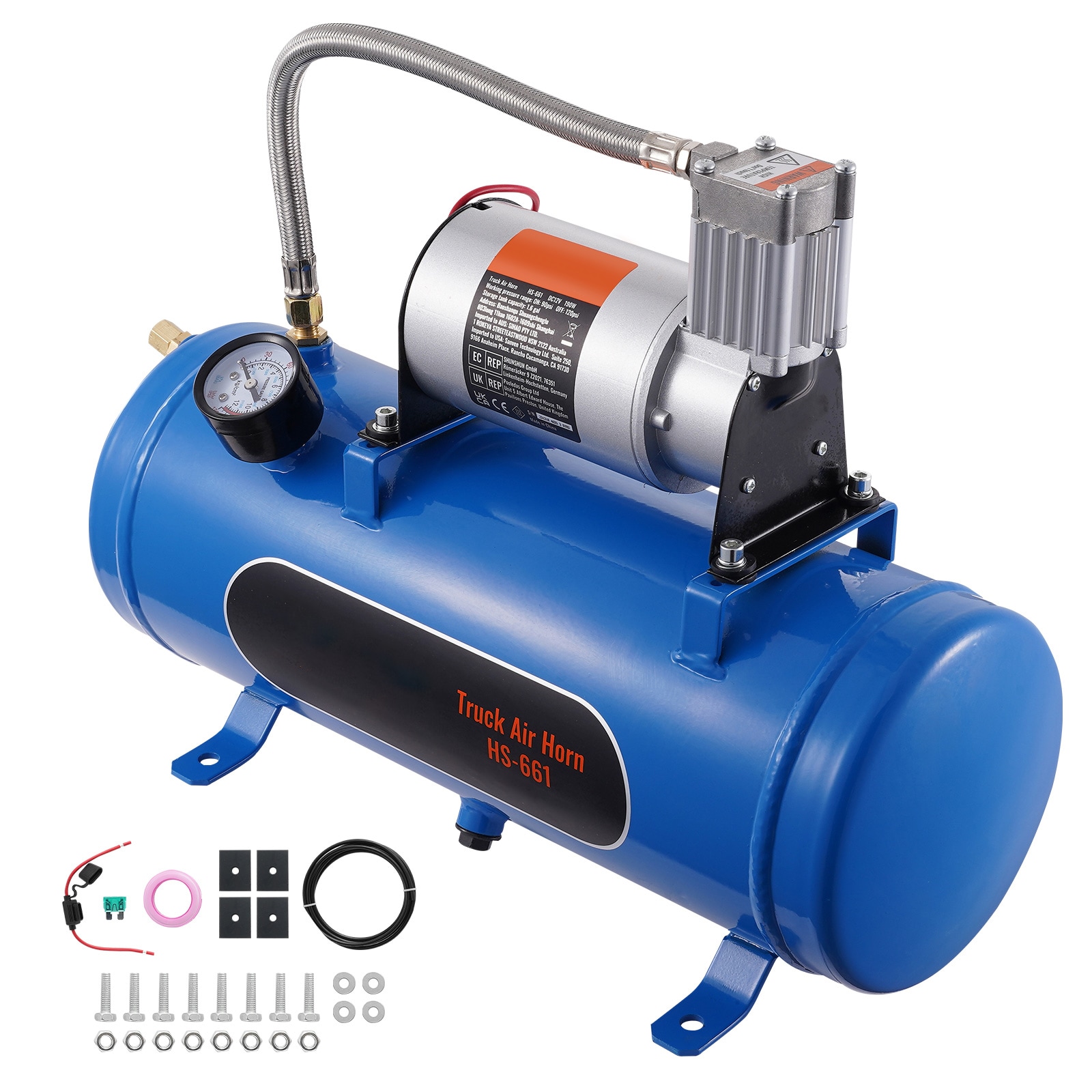 Air Compressor System With Tank For Train Horns And Car Tyres_voghion.com